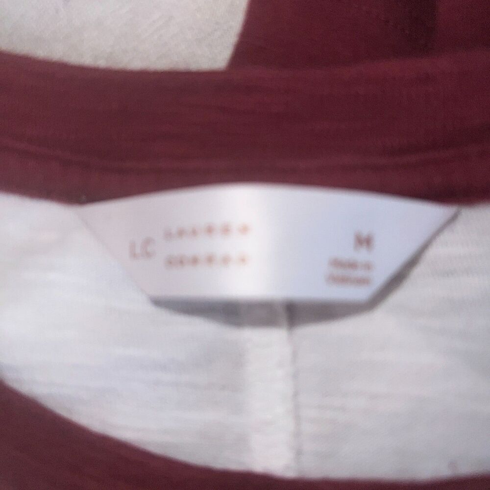 2 Lauren Conrad Medium Raglan Baseball Tees Maroon & Tan Long Sleeve Shirts - Picture 4 of 6